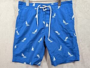 Forever 21 Men Shark Leaping Swim Trunks Board Shorts Size Mens Small